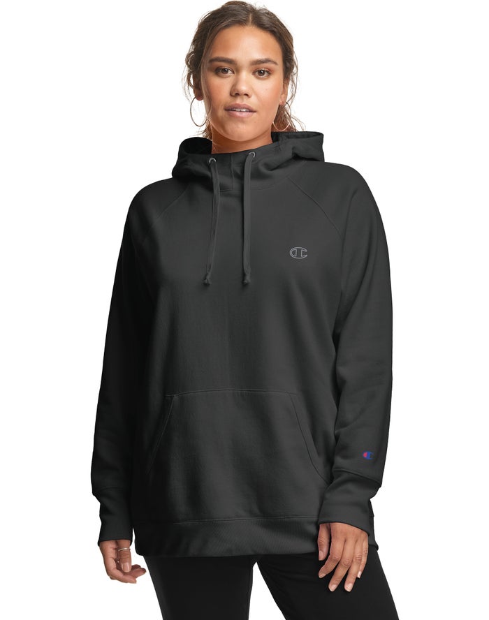 Champion Plus Powerblend Classic Embroidered C Logo Hoodie Dames - Zwart - Belgie 0963IVYZP